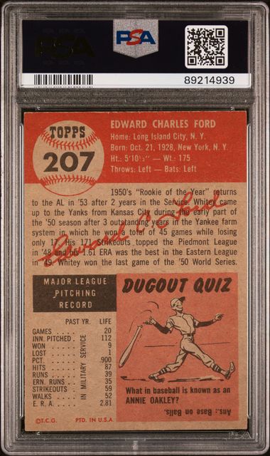 Whitey Ford 1953 Topps #207 PSA 6