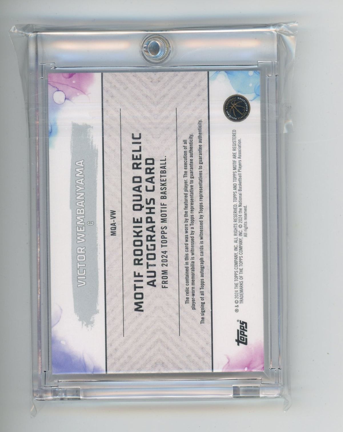 Victor Wembanyama 2023-24 Topps Motif quad relic autograph rookie card #'d 23/49