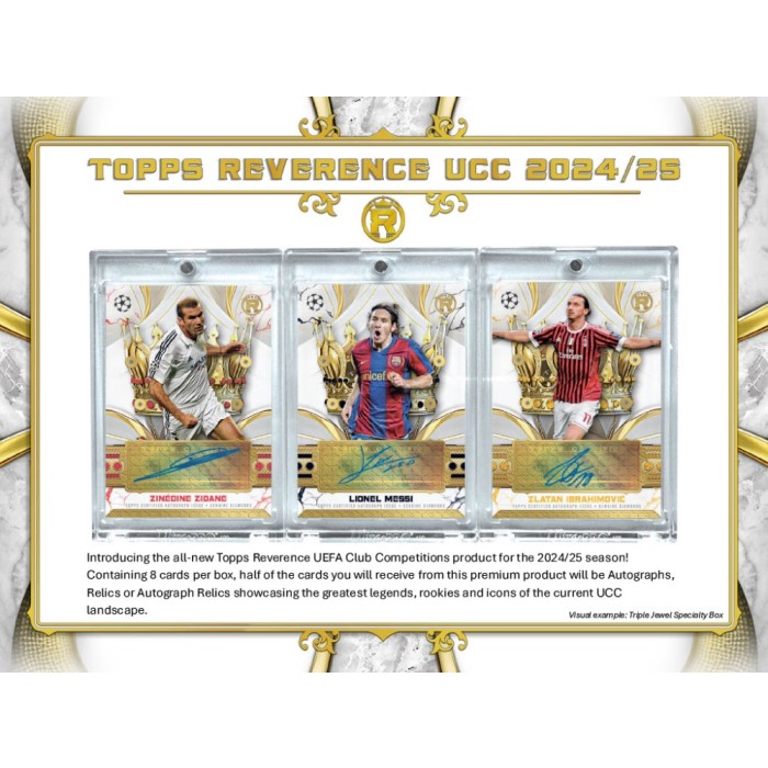 2024-25 Topps UEFA Club Competitions Reverence Soccer Hobby 4 Box Case
