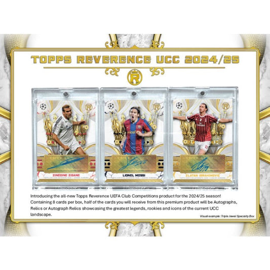 2024-25 Topps UEFA Club Competitions Reverence Soccer Hobby 4 Box Case