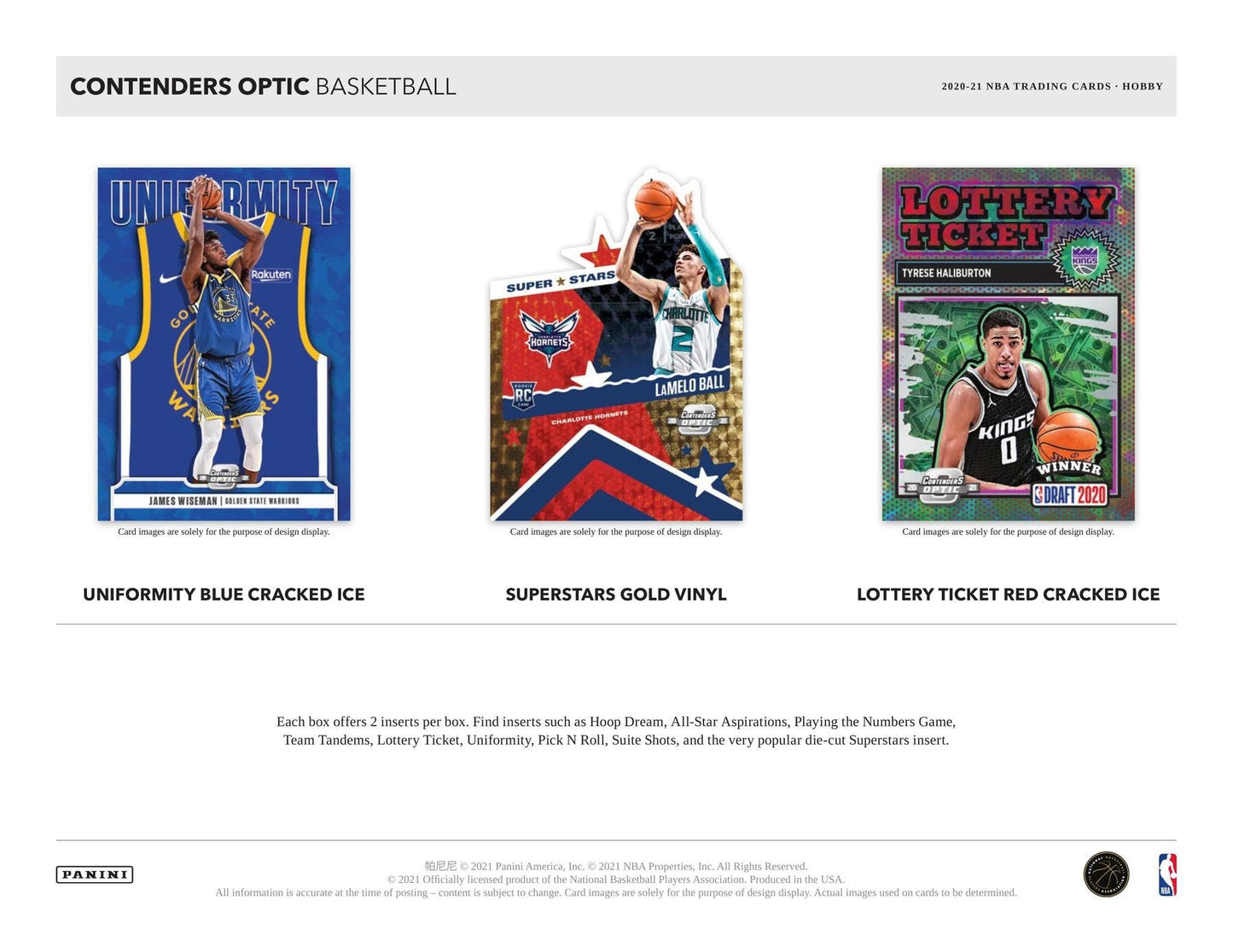 2020-21 Panini Optic Contenders NBA Hobby Inner Case