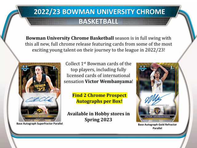 2022-23 Bowman University Chrome Basketball Hobby 12 Box Case