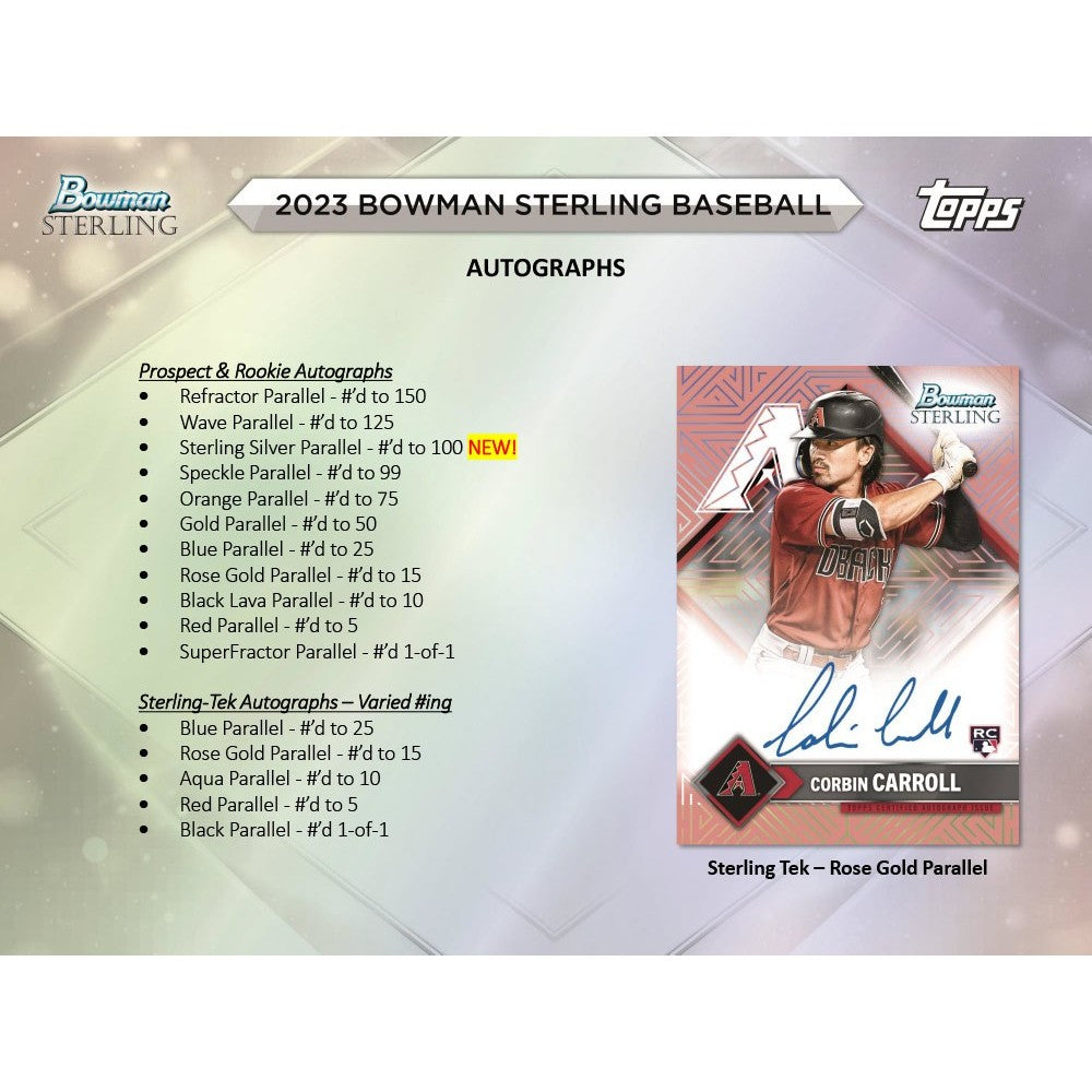 2023 Bowman Sterling Baseball Hobby 12 Box Case