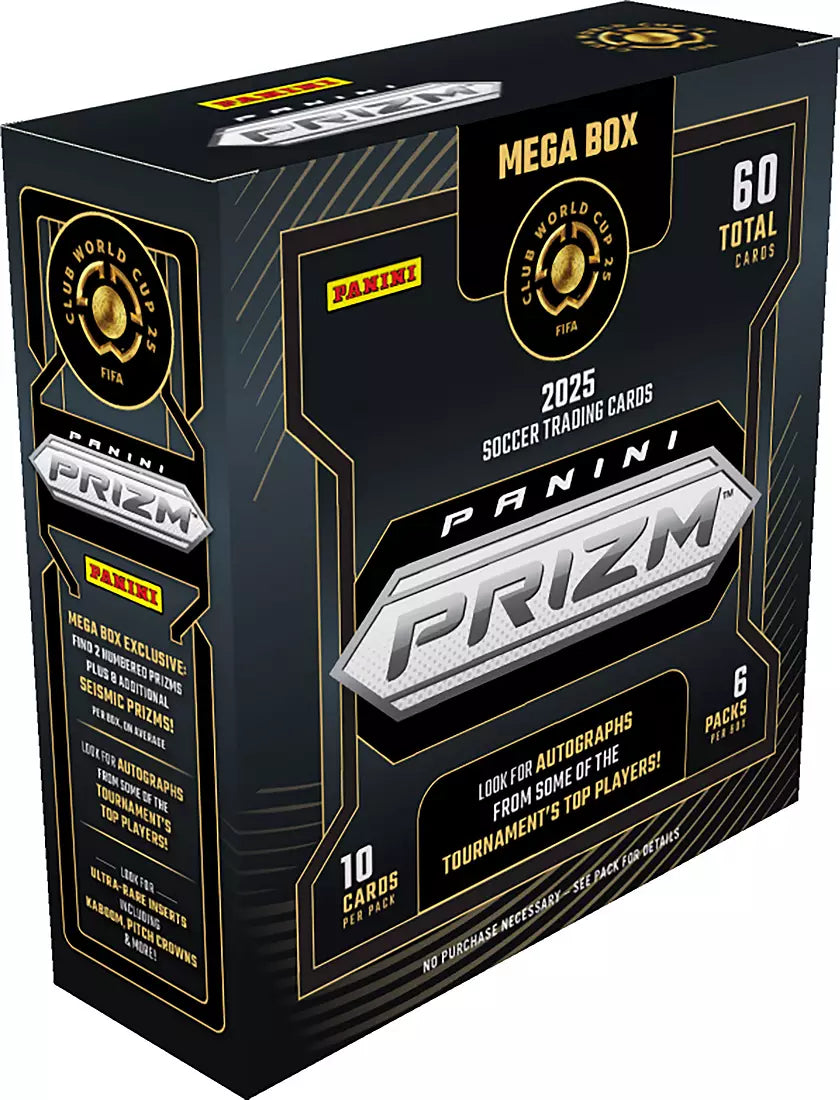 2025 Panini Prizm FIFA Club World Cup Soccer Hobby Mega Box 20 Box Case