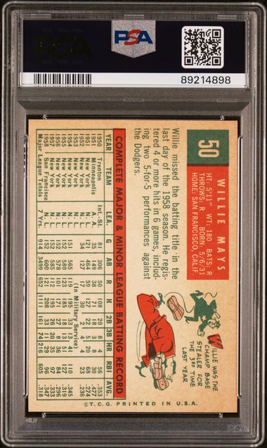 Willie Mays 1959 Topps #50 PSA 7
