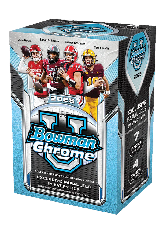 2025 Bowman Chrome University Football Blaster 40 Box Case