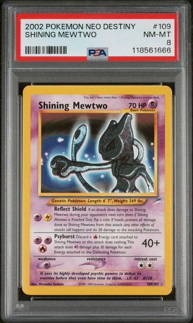 Shining Mewtwo 2002 Pokemon Neo Destiny #109/105 PSA 8