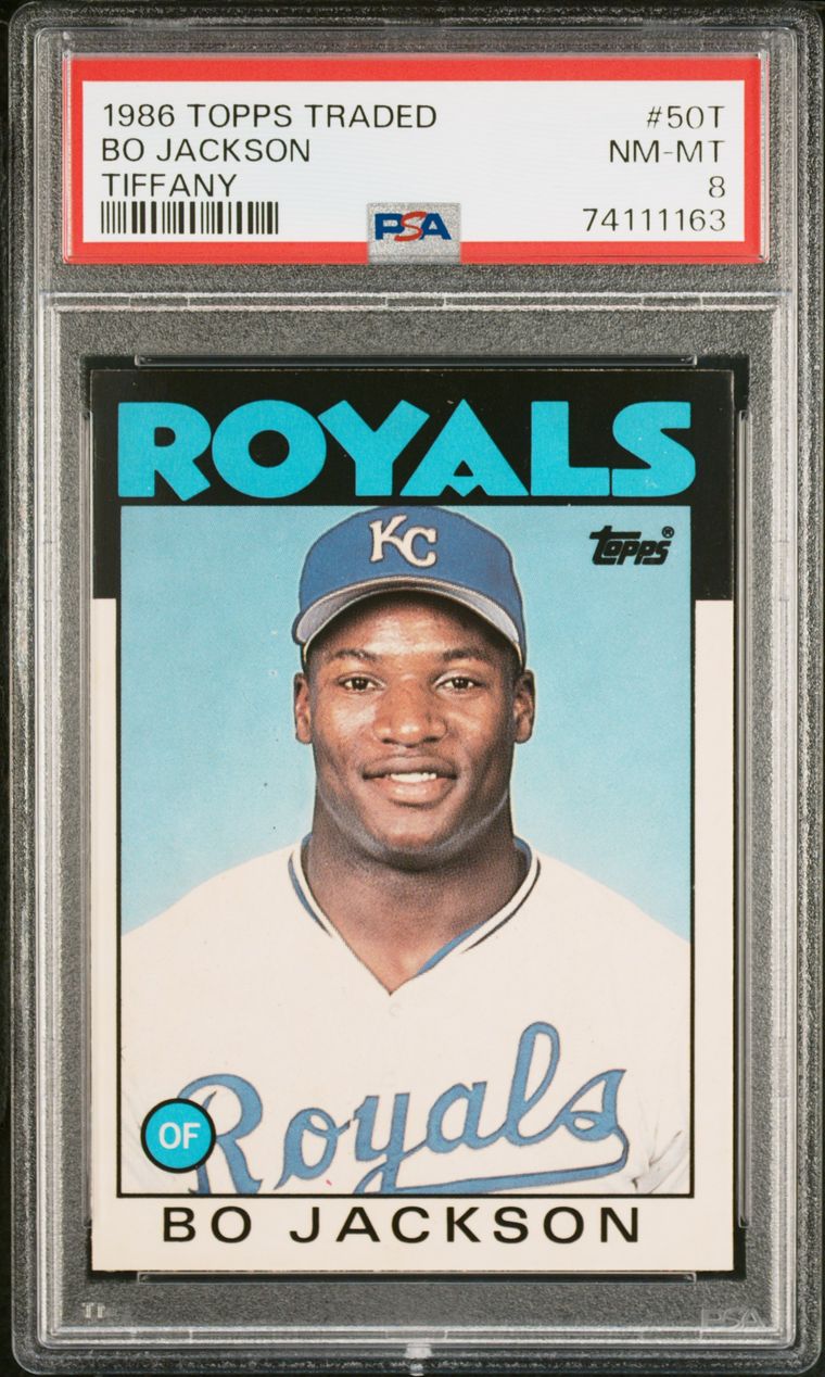 Bo Jackson 1986 Topps Traded Tiffany Rookie Card #50T PSA 8