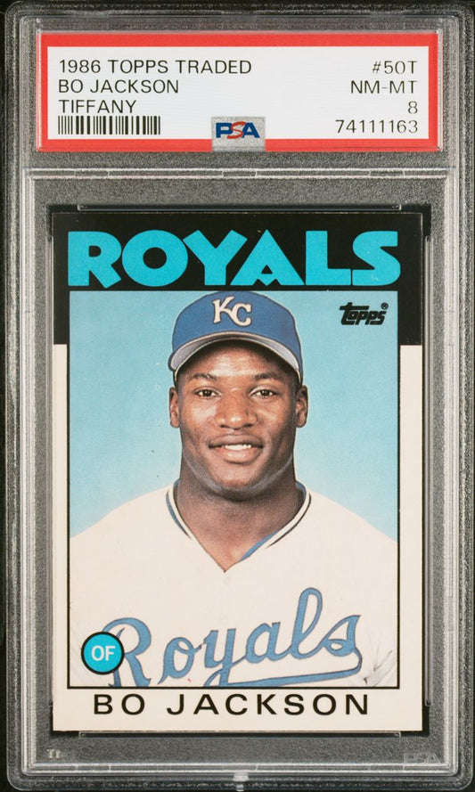 Bo Jackson 1986 Topps Traded Tiffany Rookie Card #50T PSA 8