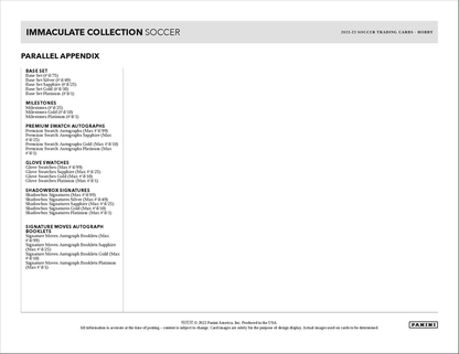 2022 Panini Immaculate Soccer Hobby 6 Box Case