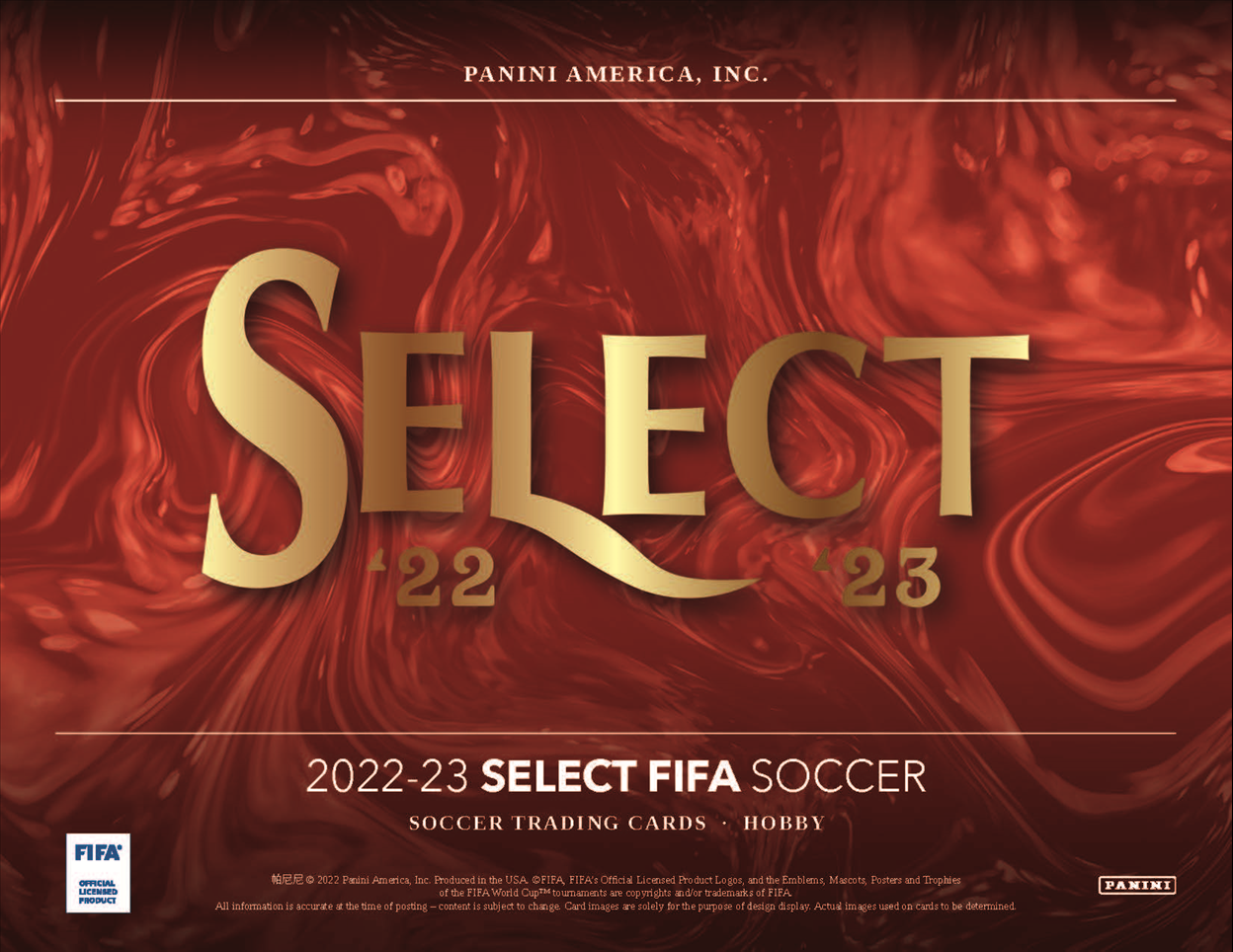 2022-23 Panini Select FIFA Soccer Hobby 12 Box Case