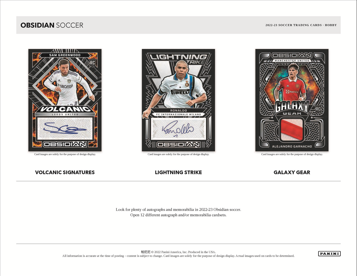 2022-23 Panini Obsidian Soccer Hobby 12 Box Case