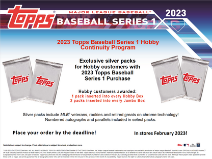2023 Topps Series 1 Baseball Jumbo 6 Box Case