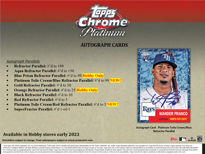 2022 Topps Chrome Platinum Anniversary Baseball Hobby 12 Box Case