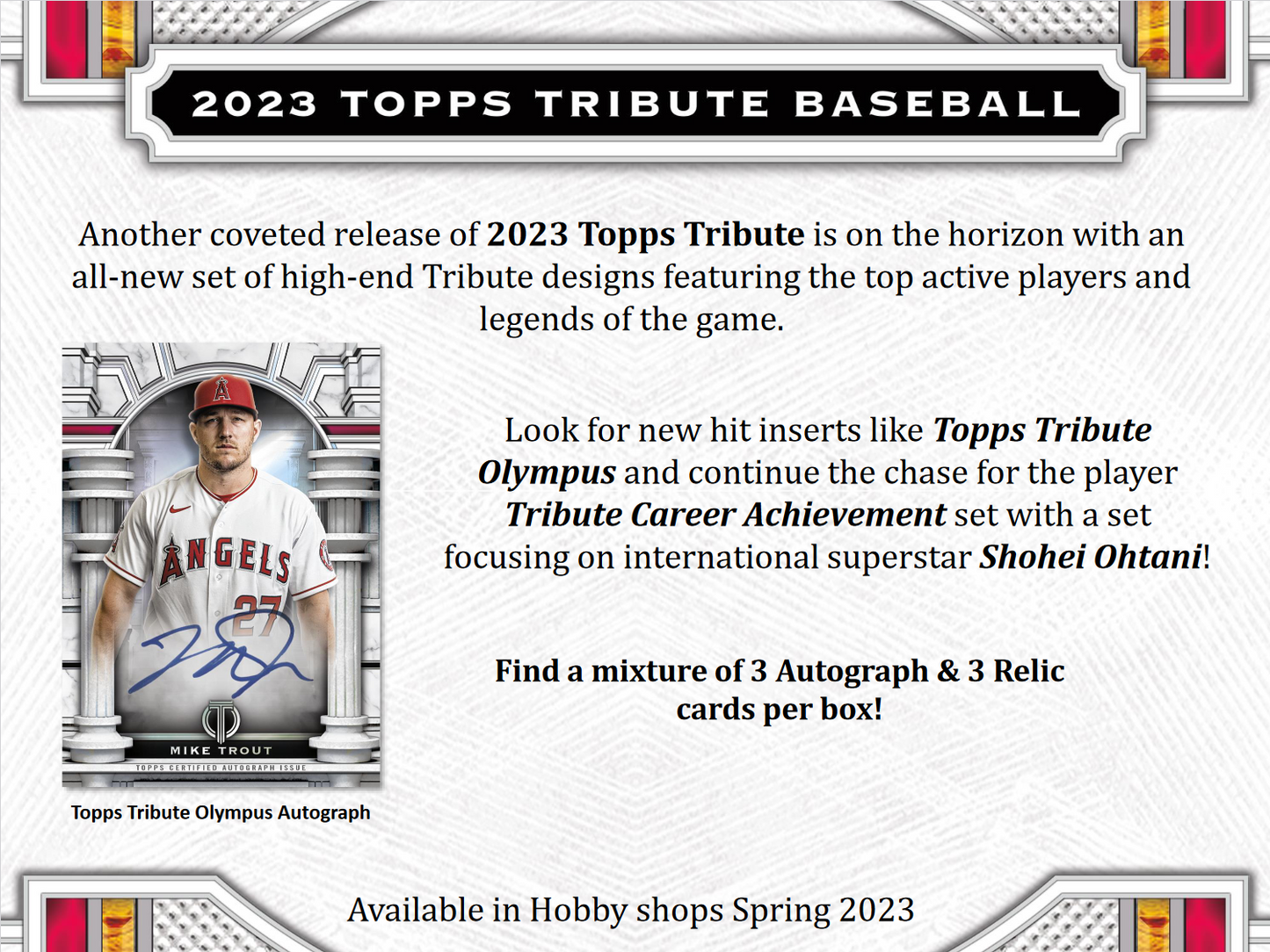 2023 Topps Tribute Baseball Hobby Box