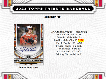 2023 Topps Tribute Baseball Hobby 6 Box Case