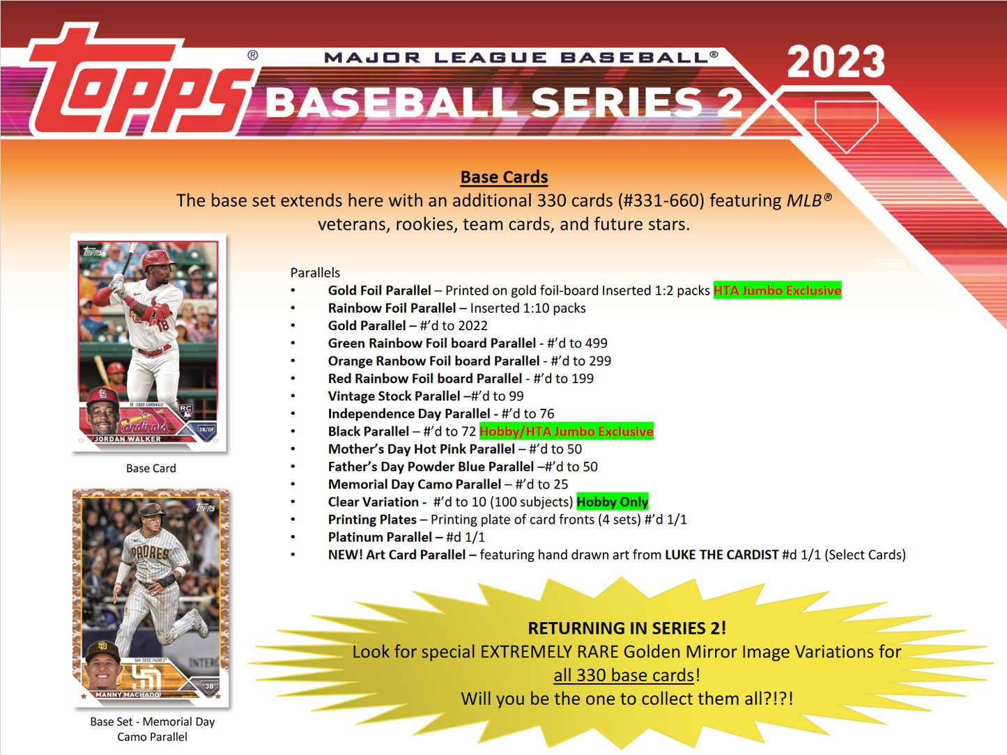 2023 Topps Series 2 Baseball Hobby 12 Box Case