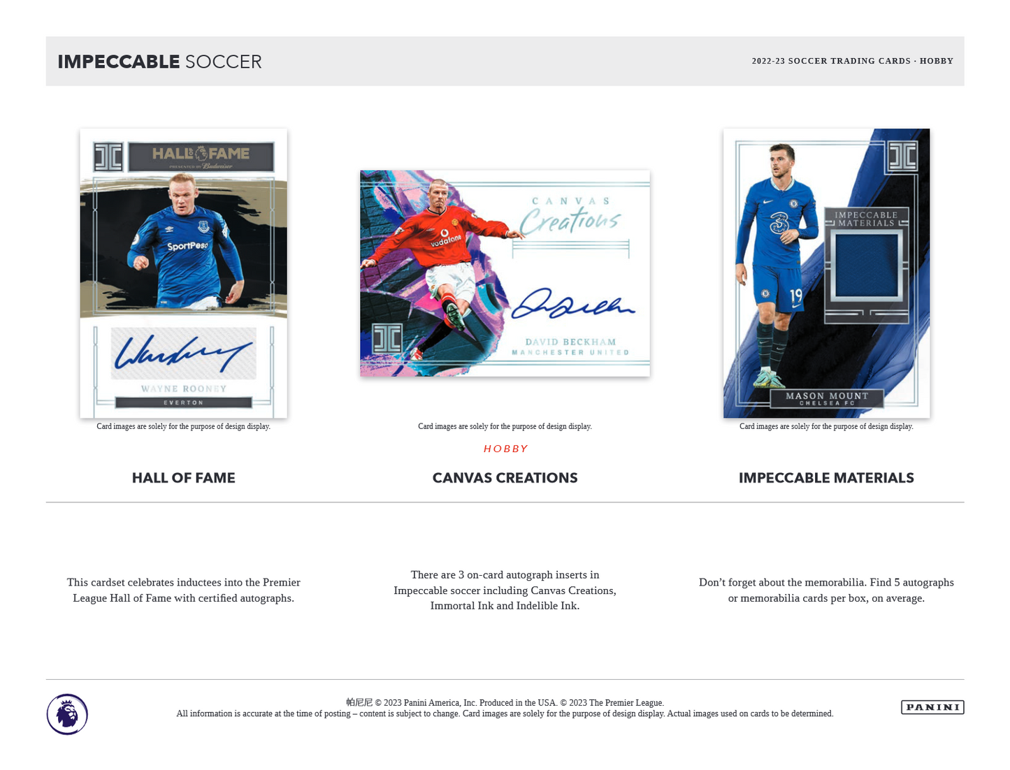 2022-23 Panini Impeccable Soccer Hobby 3 Box Case