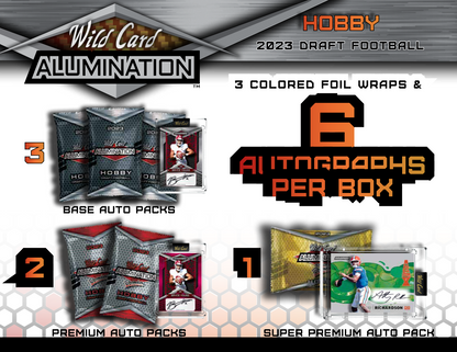 2023 Wild Card Alumination Draft Football Hobby 12 Box Case