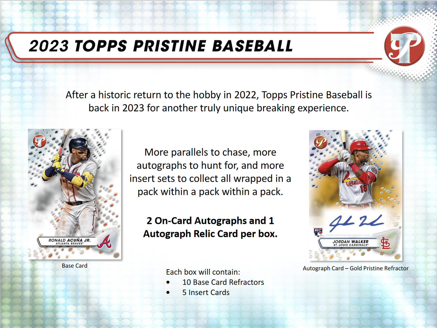 2023 Topps Pristine Baseball Hobby 8 Box Case