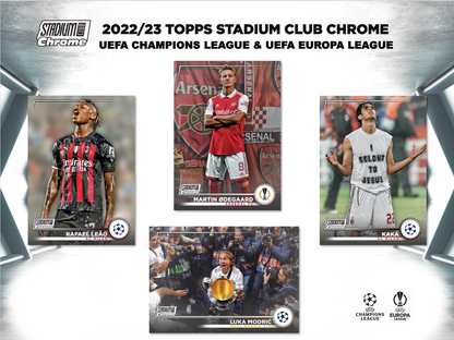 2022-23 Topps UEFA Club Competitions Stadium Club Chrome Soccer Hobby 12 Box Case