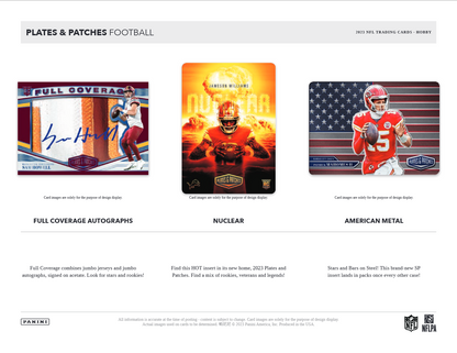 2023 Panini Plates & Patches Football Hobby 12 Box Case
