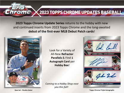 2023 Topps Chrome Update Series Baseball Hobby 6 Box Case