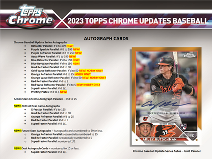 2023 Topps Chrome Update Series Baseball Hobby 6 Box Case