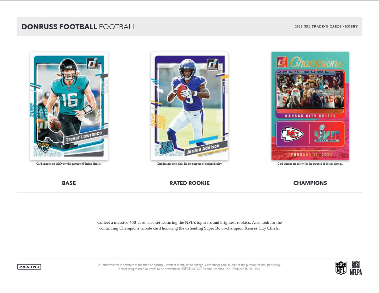 2023 Panini Donruss Football Hobby 18 Box Case