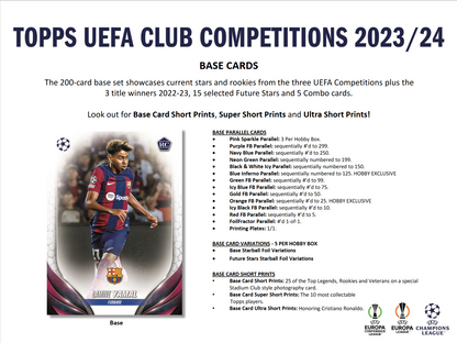 2023-24 Topps UEFA Club Competitions Soccer Hobby 12 Box Case