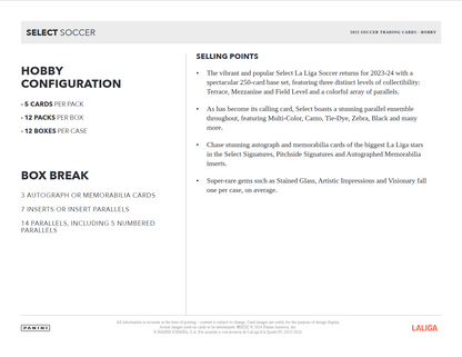 2023-24 Panini Select La Liga Soccer Hobby 12 Box Case