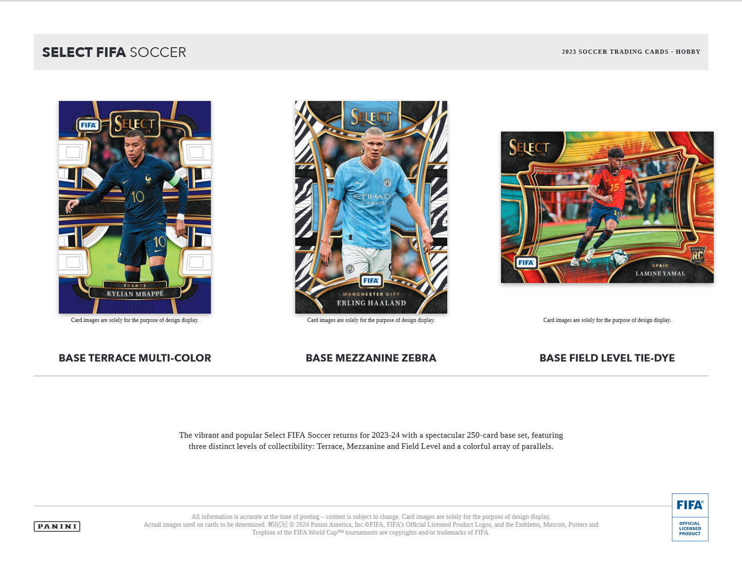 2023-24 Panini Select FIFA Soccer Hobby 12 Box Case