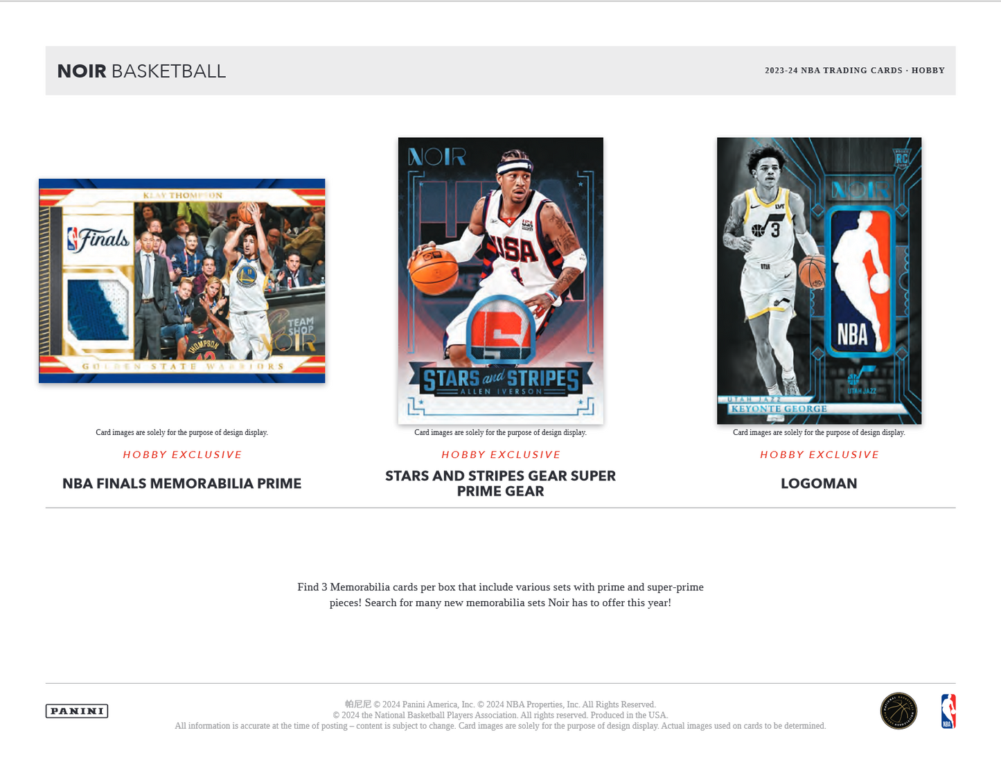 2023-24 Panini Noir Basketball Hobby 4 Box Case