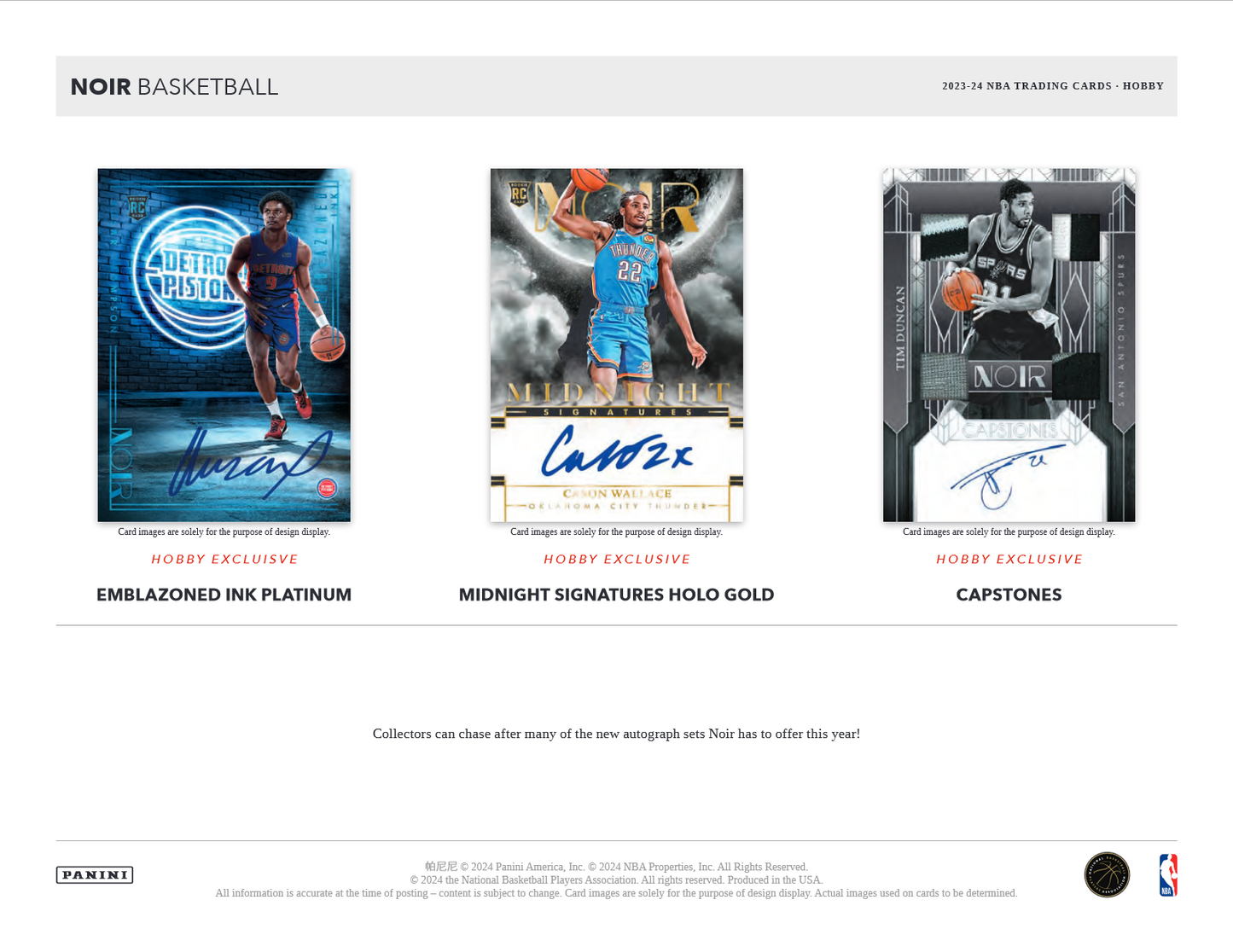2023-24 Panini Noir Basketball Hobby 4 Box Case