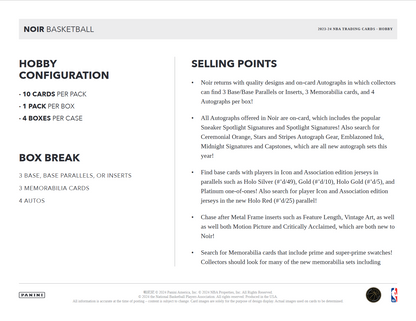 2023-24 Panini Noir Basketball Hobby Box