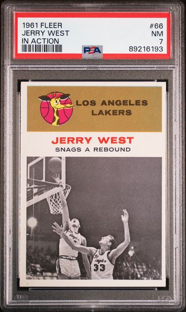 Jerry West In Action 1961 Fleer #66 PSA 7