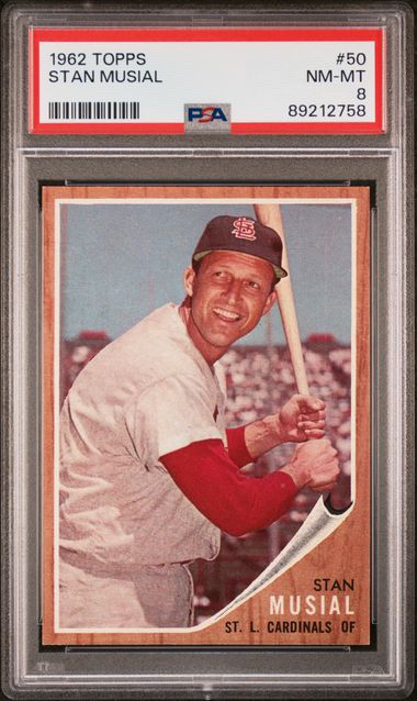 Stan Musial 1962 Topps #50 PSA 8