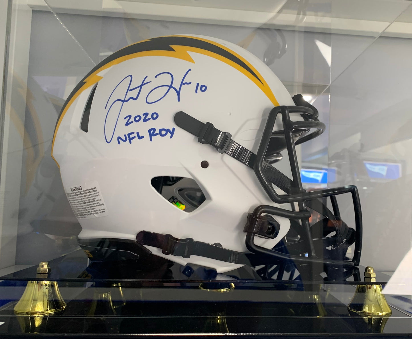 Justin Herbert Autographed Chargers Lunar Eclipse Authentic Full-Size Football Helmet - ROY Inscribed