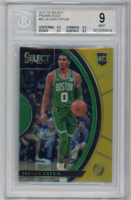 JAYSON TATUM 2017-18 SELECT CONCOURSE GOLD ROOKIE #02/10 BGS 9 MINT CELTICS