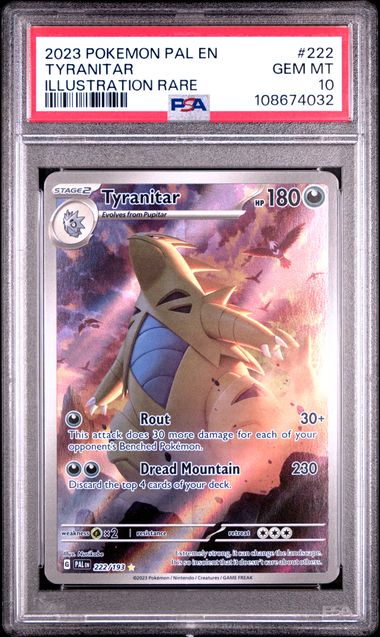Tyranitar Pokemon Paldea Evolved Illustration Rare #222 PSA 10