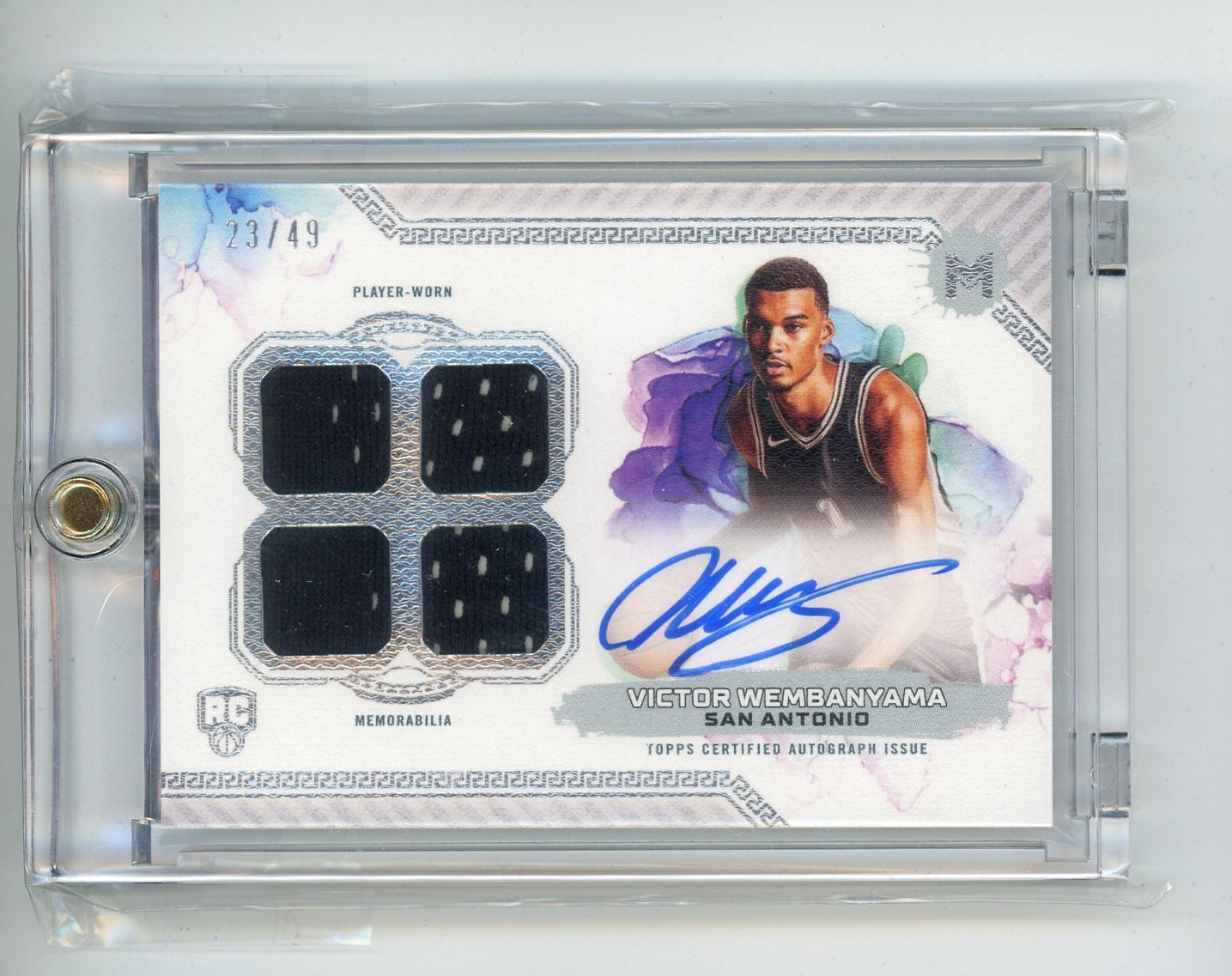 Victor Wembanyama 2023-24 Topps Motif quad relic autograph rookie card #'d 23/49