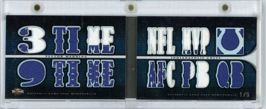 Peyton Manning 2009 Topps Triple Threads #TFR-13 Game Used Booklet 1/5